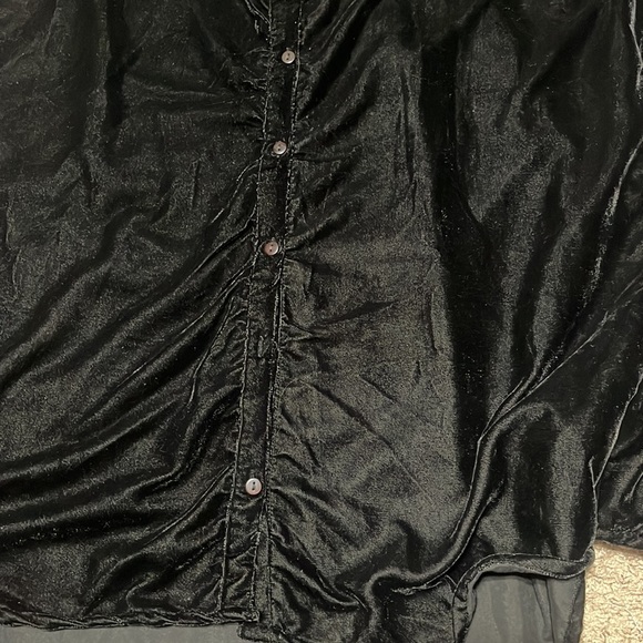 Karyn Seo Black Handmade BLACK VELVET LOOSE SHIRT DRESS, GOTH, WOMEN SIZE XL - Picture 11 of 11